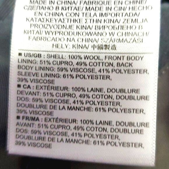 Banana Republic BR Monogram Charcoal Slim Fit Double Bent Italian Wool Blazer 40 - Picture 12 of 13